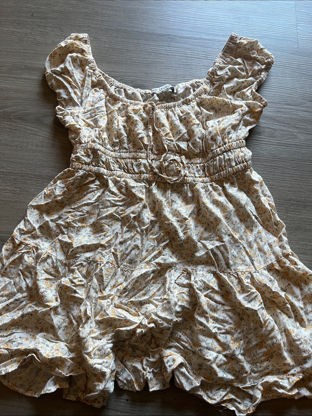 Wallflower Cream Dress with Yellow Floral Print